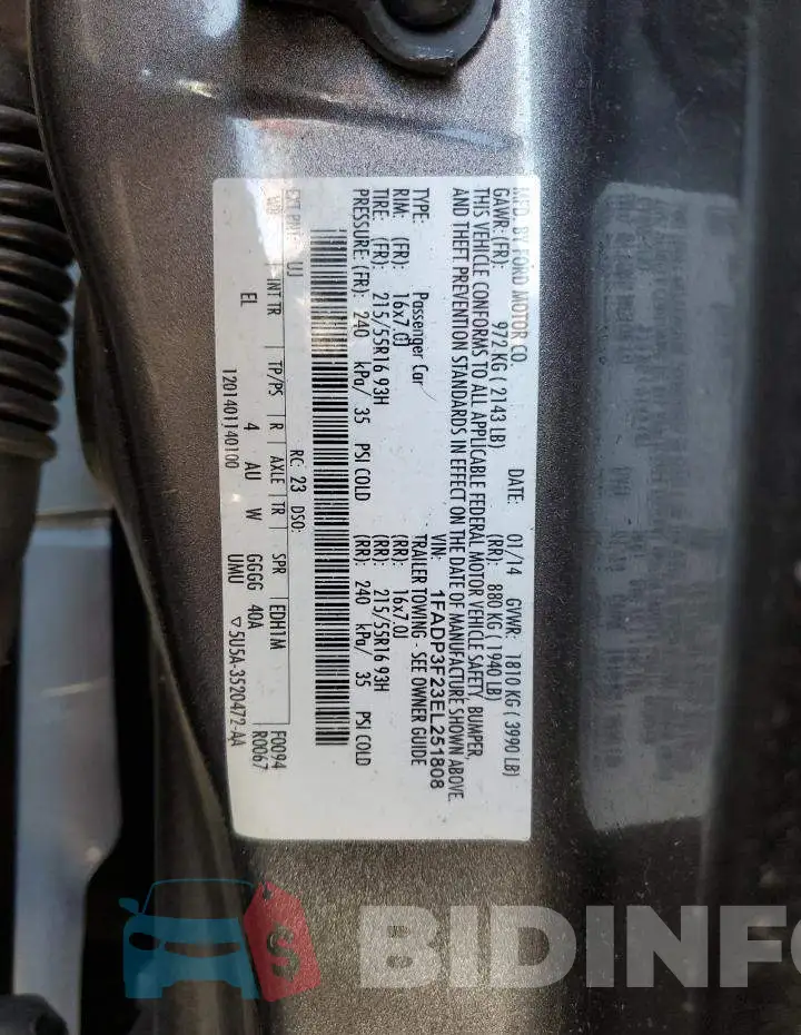 1FADP3F23EL251808 Photo# 12