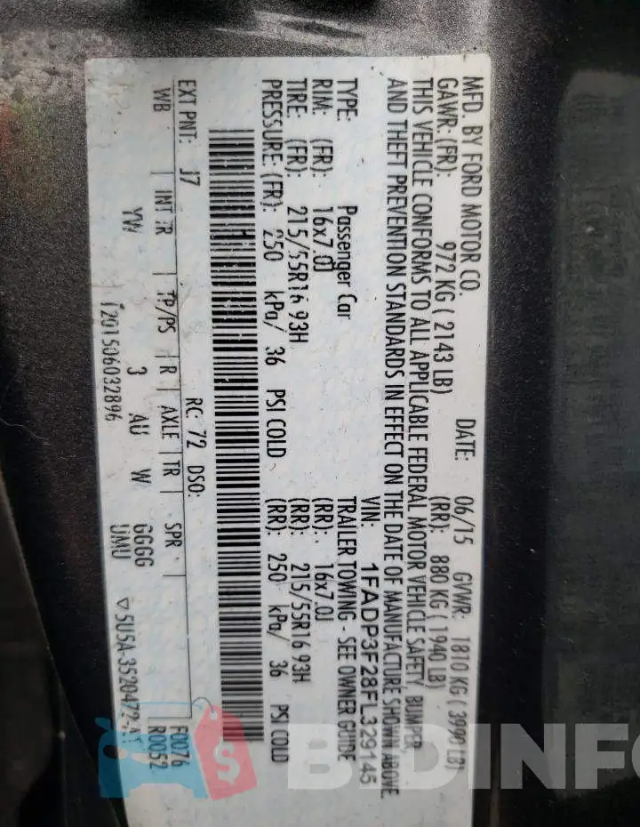 1FADP3F28FL329145 Photo# 13
