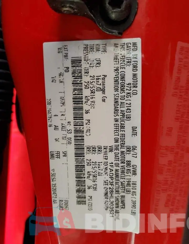1FADP3F28HL303521 Photo# 13