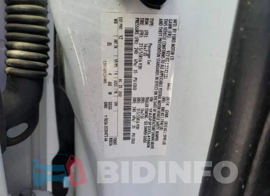 1FADP3F2XEL416608 Photo# 12