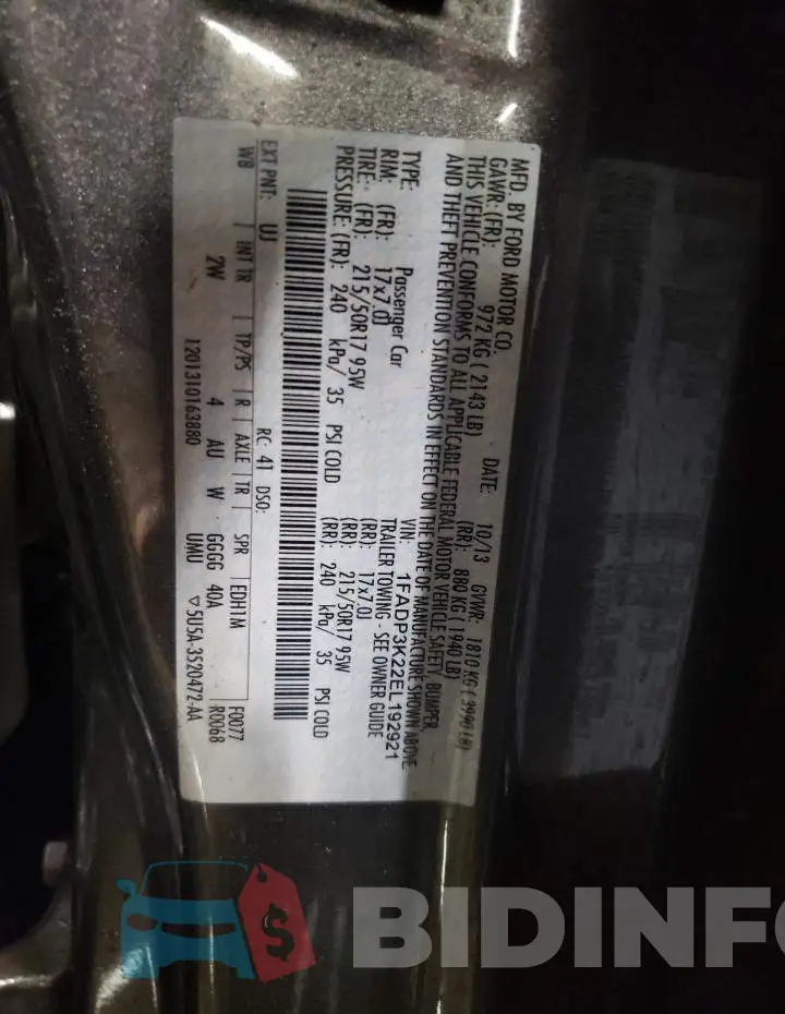 1FADP3K22EL192921 Photo# 13