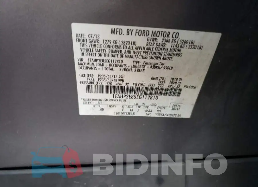 1FAHP2E85EG112810 Photo# 12