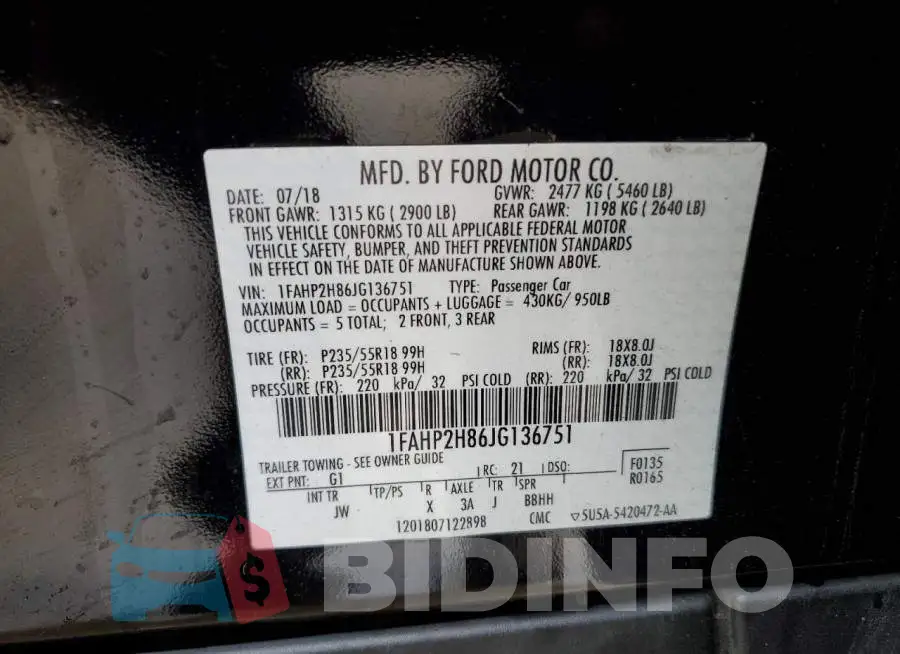 1FAHP2H86JG136751 Photo# 13