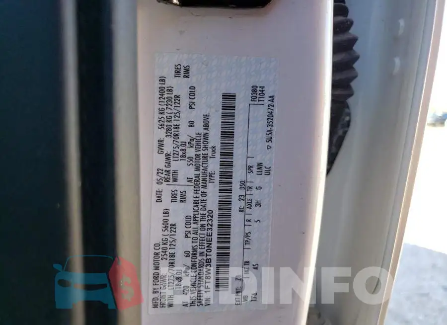 1FT8W3BT0NEE32320 Photo# 12