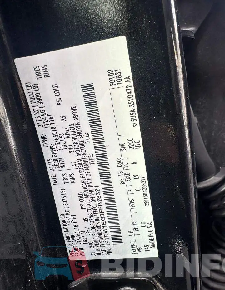 1FTEW1EG3FFB28321 Photo# 10