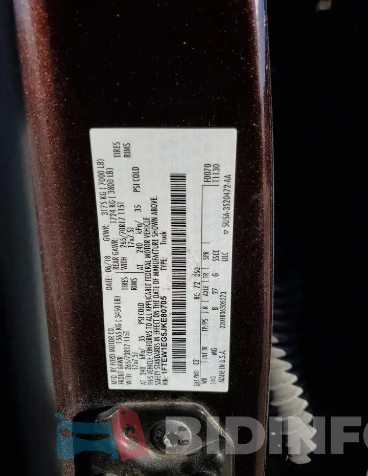 1FTEW1EG5JKE80705 Photo# 13