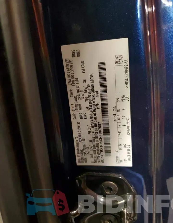 1FTEX1C8XHFB07087 Photo# 13