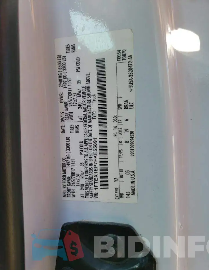 1FTEX1EP7FKE55891 Photo# 13