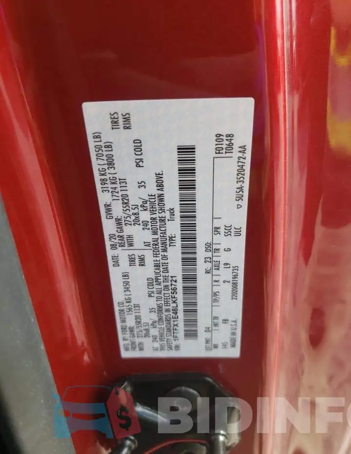 1FTFX1E48LKF56721 Photo# 13