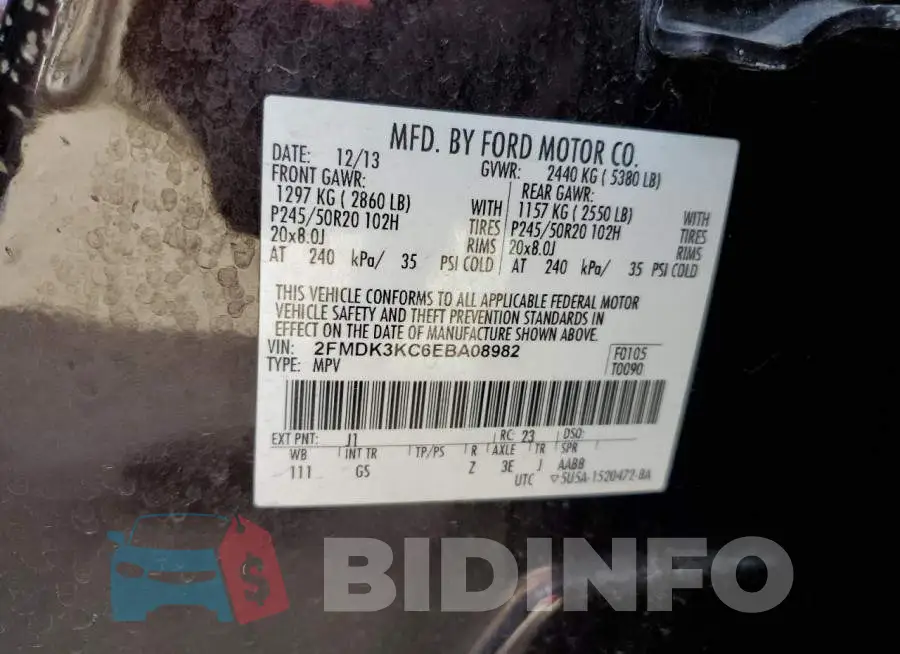 2FMDK3KC6EBA08982 Photo# 13