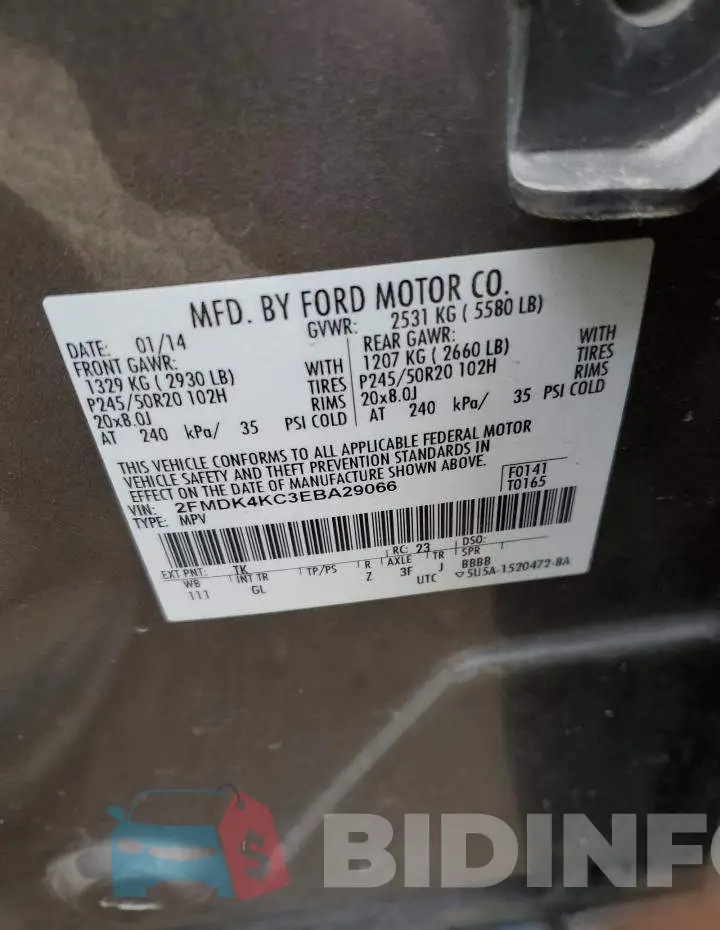 2FMDK4KC3EBA29066 Photo# 12