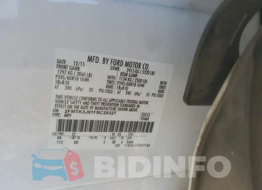 2FMTK3J91FBC29327 Photo# 13
