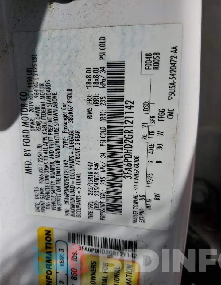 3FA6P0HD2GR121142 Photo# 12