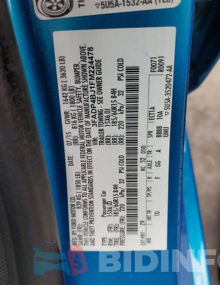 3FADP4BJ1FM224478 Photo# 12