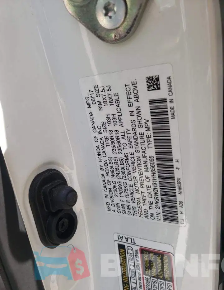 2HKRW2H91HH656095 Photo# 12