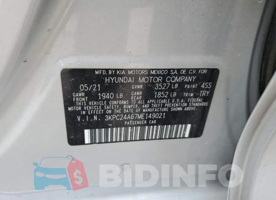3KPC24A67ME149021 Photo# 12
