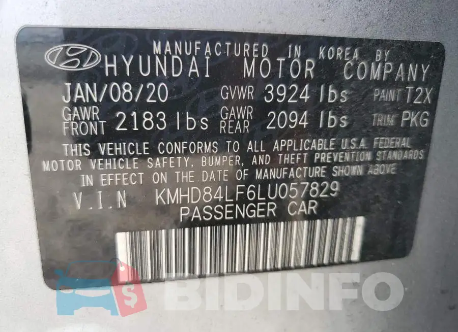 KMHD84LF6LU057829 Photo# 12