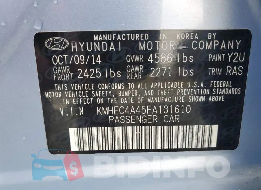 KMHEC4A45FA131610 Photo# 13
