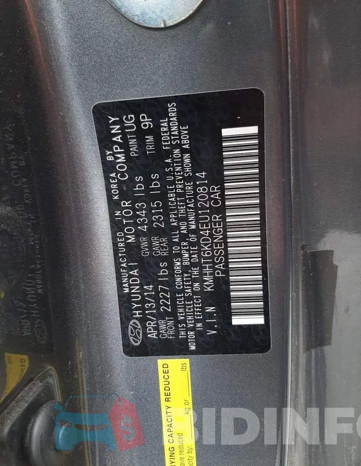 KMHHT6KD4EU120814 Photo# 12