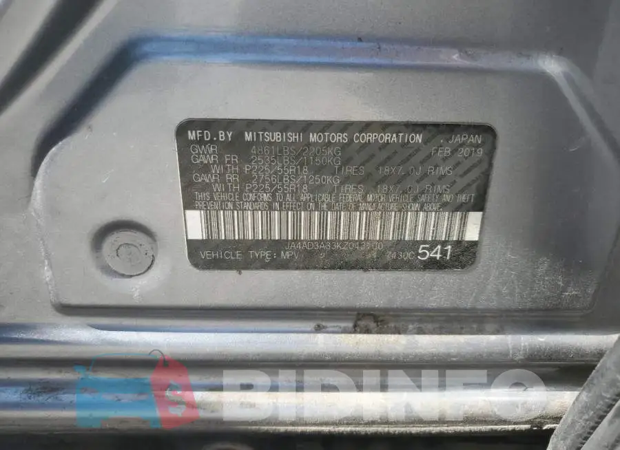 JA4AD3A33KZ043100 Photo# 13