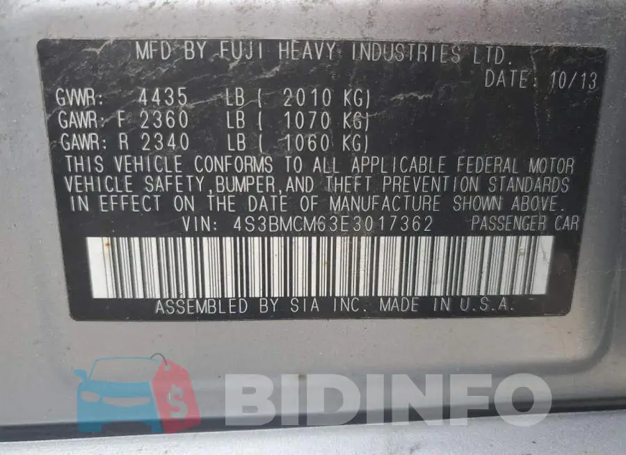 4S3BMCM63E3017362 Photo# 12