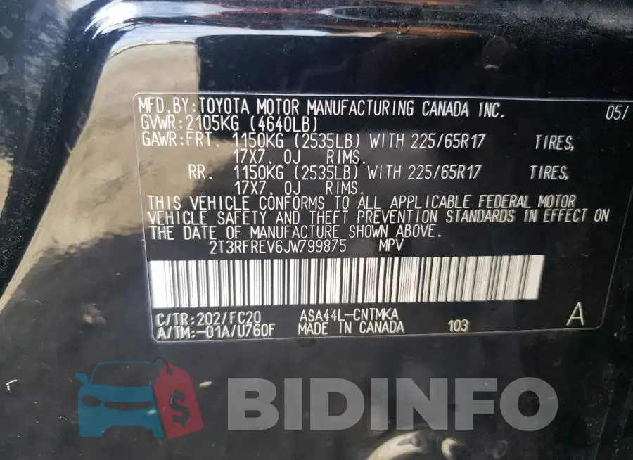 2T3RFREV6JW799875 Photo# 12
