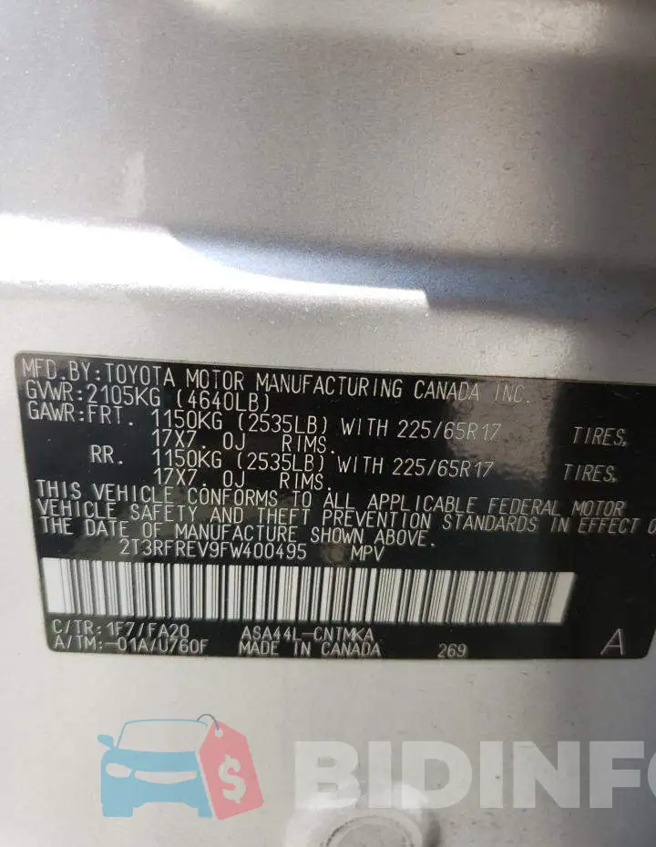 2T3RFREV9FW400495 Photo# 12