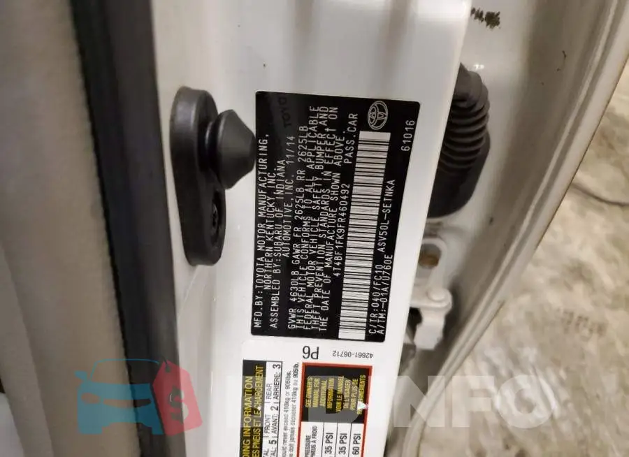 4T4BF1FK9FR460492 Photo# 12
