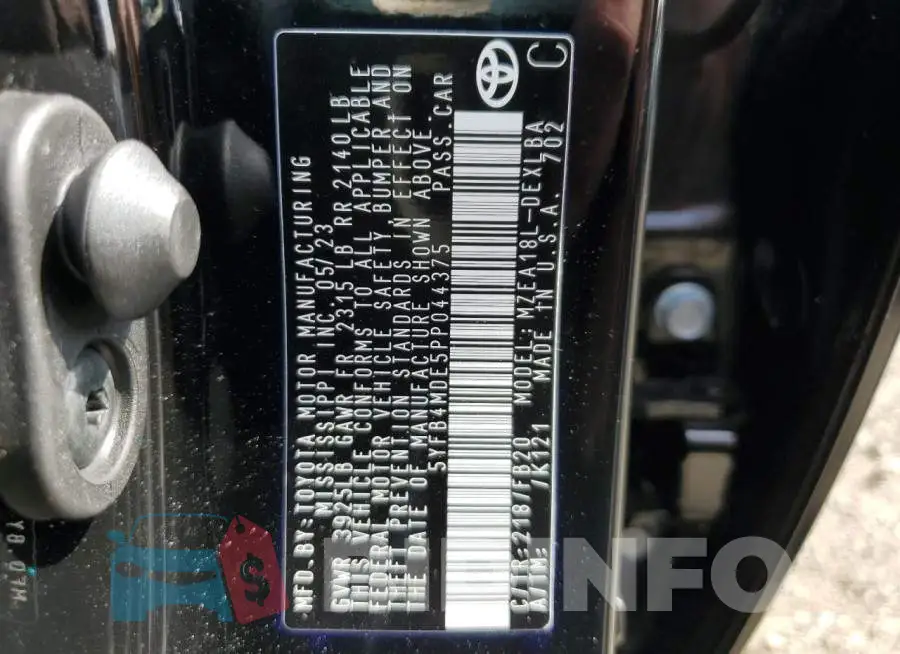 5YFB4MDE5PP044375 Photo# 12