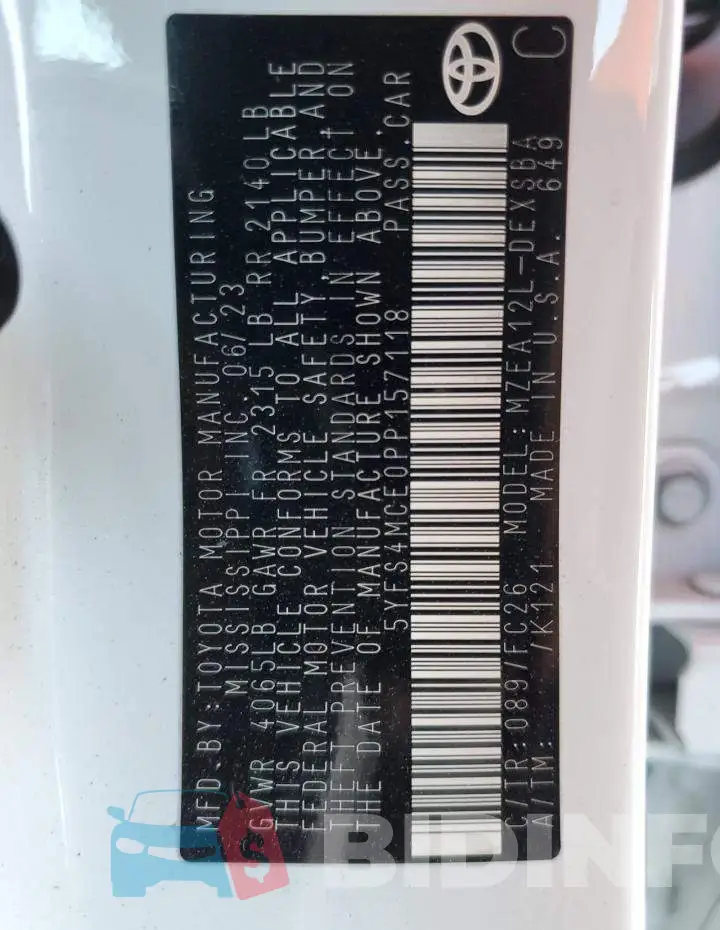 5YFS4MCE0PP157118 Photo# 12