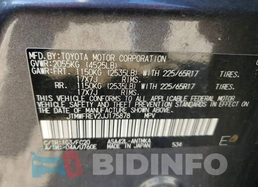 JTMWFREV2JJ175878 Photo# 13