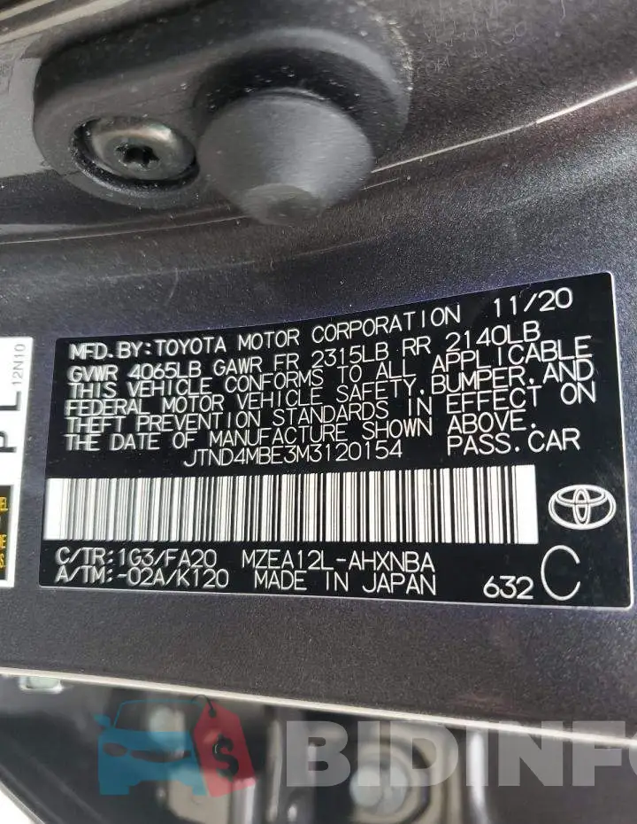 JTND4MBE3M3120154 Photo# 12