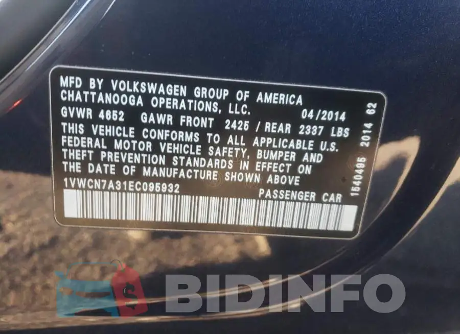 1VWCN7A31EC095932 Photo# 12