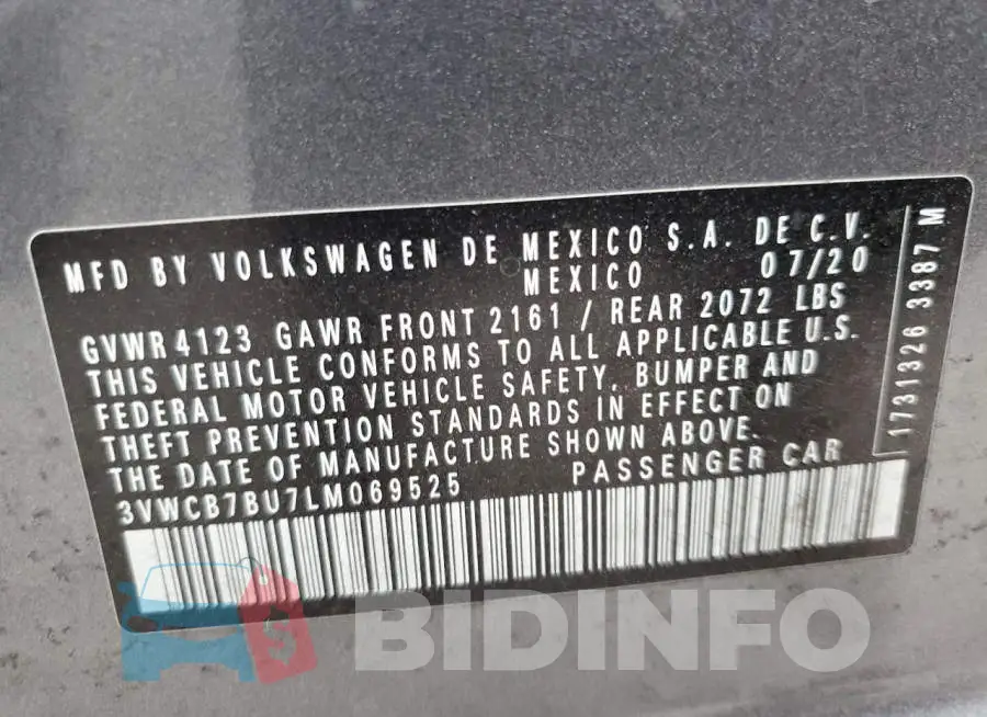 3VWCB7BU7LM069525 Photo# 12
