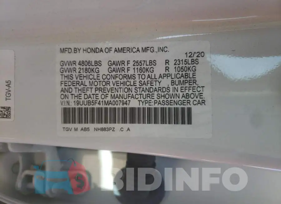 19UUB5F41MA007947 Photo# 13