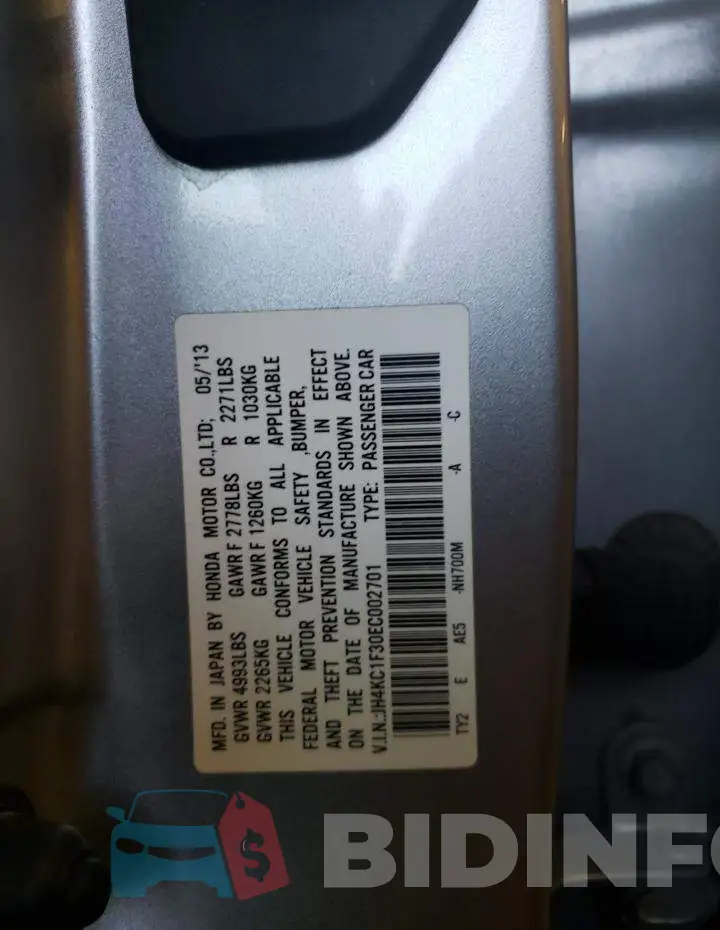 JH4KC1F30EC002701 Photo# 12