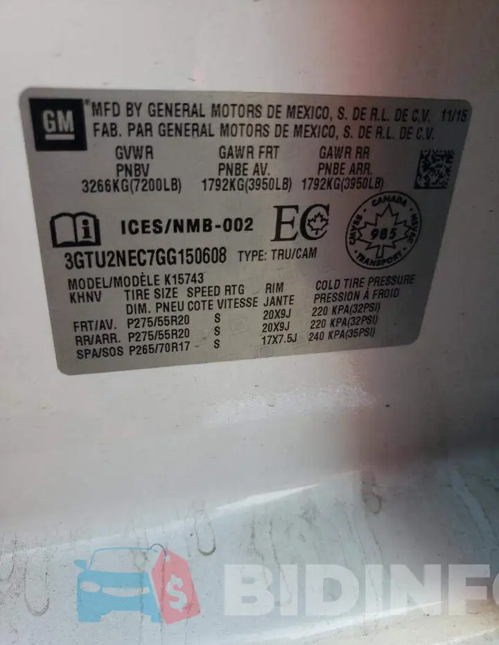 3GTU2NEC7GG150608 Photo# 12