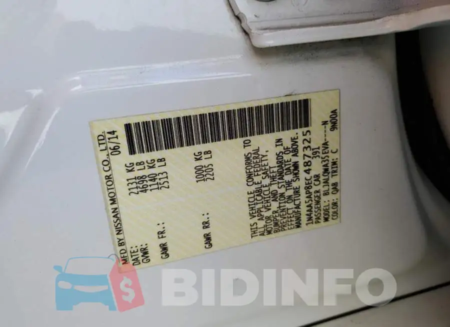 1N4AA5AP8EC487325 Photo# 12