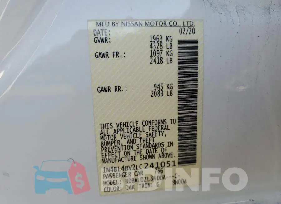 1N4BL4BV2LC241051 Photo# 12
