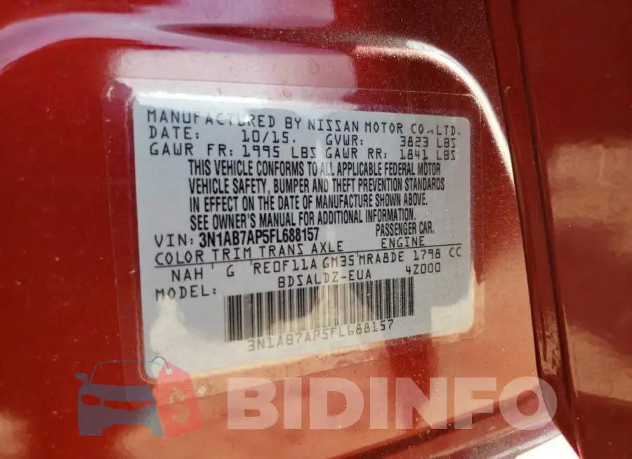 3N1AB7AP5FL688157 Photo# 13