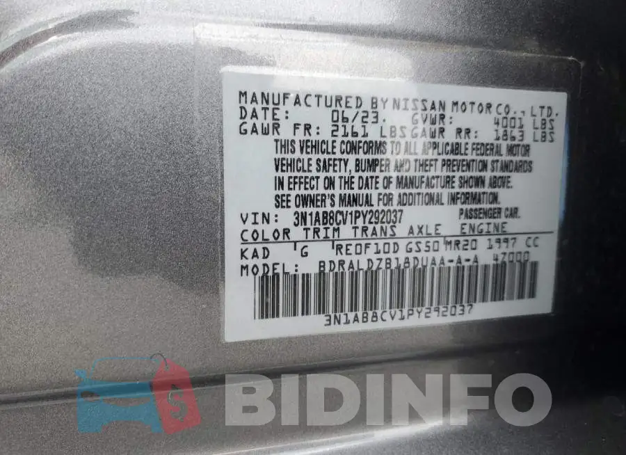 3N1AB8CV1PY292037 Photo# 12