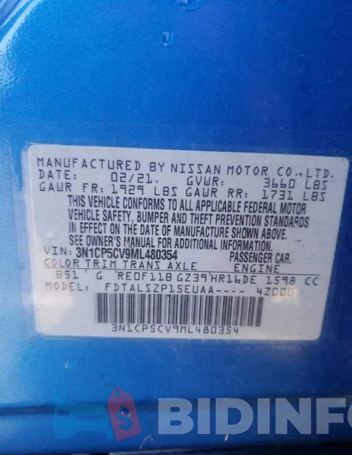 3N1CP5CV9ML480354 Photo# 13