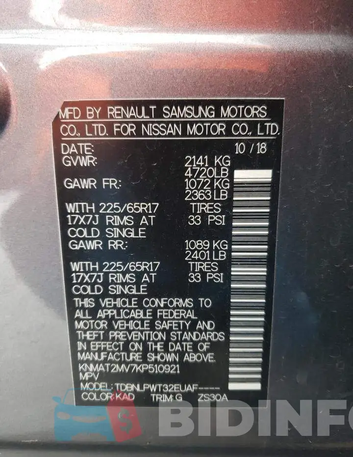 KNMAT2MV7KP510921 Photo# 12