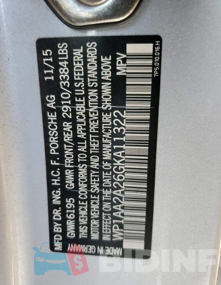 WP1AA2A26GKA11322 Photo# 13