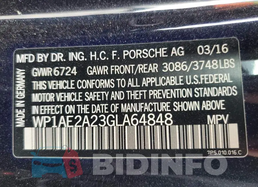WP1AE2A23GLA64848 Photo# 13