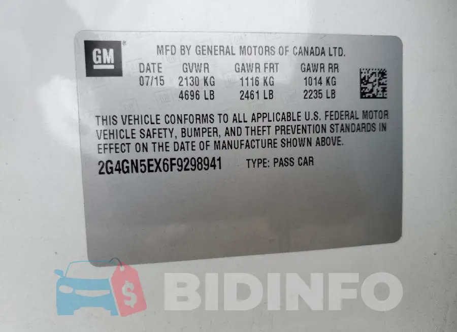 2G4GN5EX6F9298941 Photo# 12