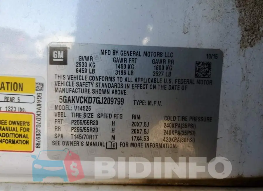 5GAKVCKD7GJ209799 Photo# 13