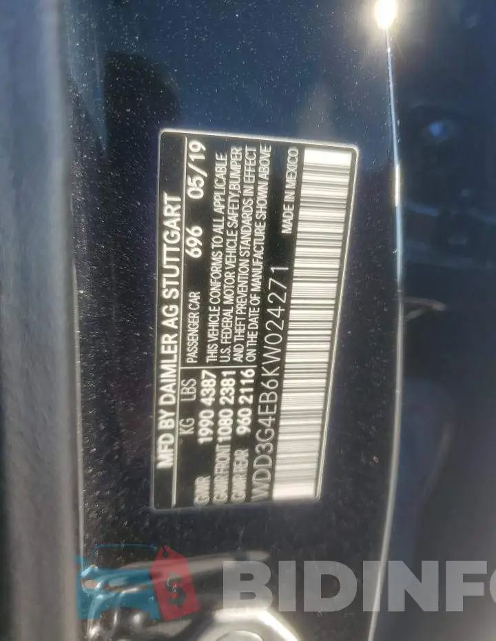 WDD3G4EB6KW024271 Photo# 12