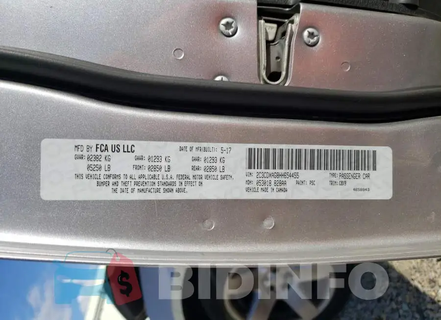 2C3CDXAG8HH654455 Photo# 12