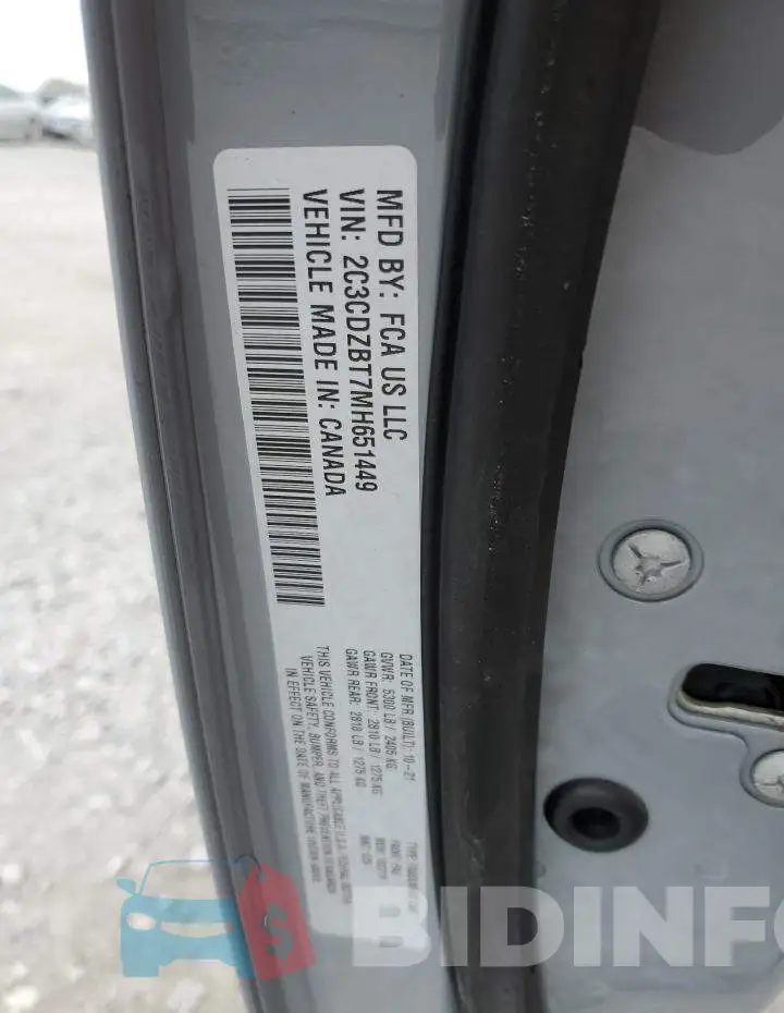 2C3CDZBT7MH651449 Photo# 12